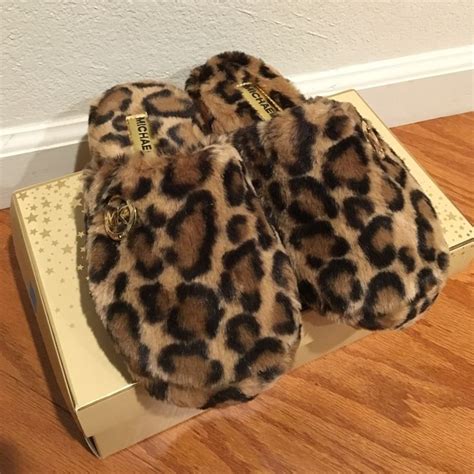 michael kors jet set cheetah slippers|Michael Kors Women's Jet Set Cheetah Print Slippers, Size 10.